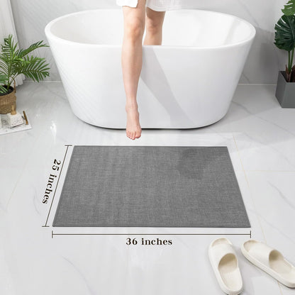 chakme Bathroom Rugs Mat 24x17, Ultra Thin Non Slip Bath Mat Small Quick Dry Absorbent Bath Mat for Bathroom Floor, (Dark Beige, 24"x17")