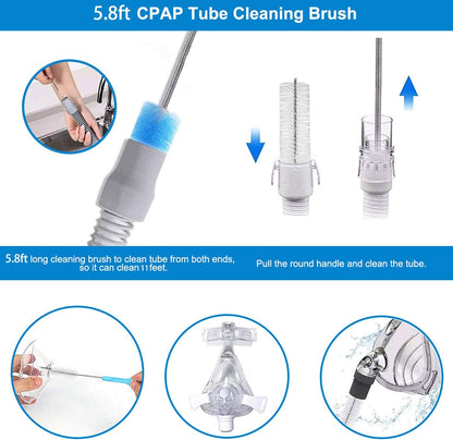 CPAP Tube Cleaning Brush - Flexible Stainless (6 Feet) Plus Handy Brush (10 Inches) fits Standard 22mm Diameter Tubing
