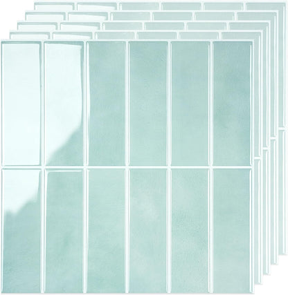 Peel and Stick Subway Backsplash Tiles, 5 Pack, 12 x 12 in, Almond | extra thick 3D wall panels, heat and water resistant wall panels, easy DIY kitchen, bathroom, laundry, fireplace wall décor