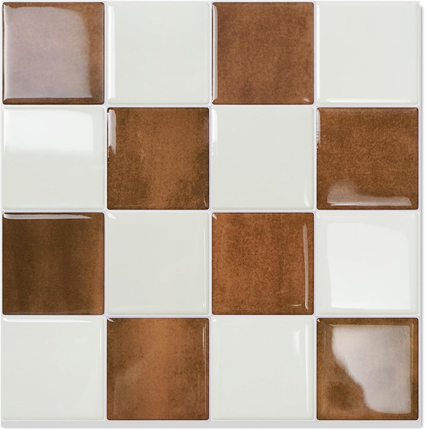 STICKGOO 10 Sheets Peel and Stick Backsplash - 9" x 9" 4D Adhesive Peel and Stick Tile Backsplash for Kitchen&Bathroom