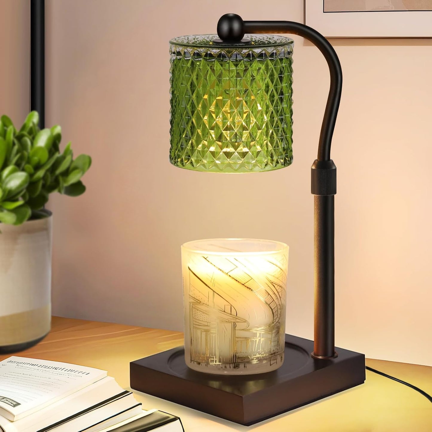 Candle Warmer Lamp with Timer Dimmer Adjustable Height, Mothers Day Gifts for Mom, Birthday Gifts for Women, House Warming New Home Decor, Electric Wax Warmer for Jar Candles, Gold