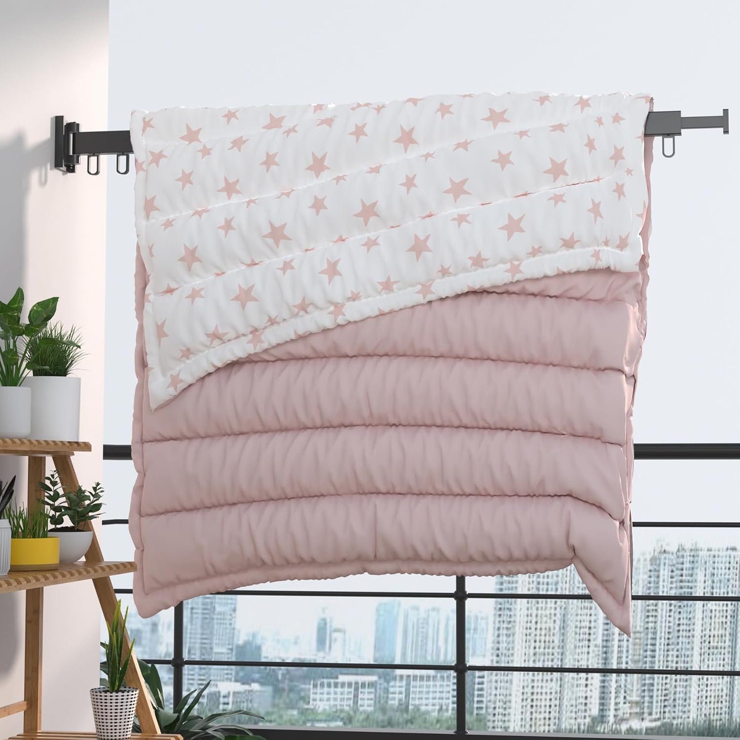 Wall Mounted Clothes Hanger Drying Folding Racks | Full 180° horizontal & vertical pivot