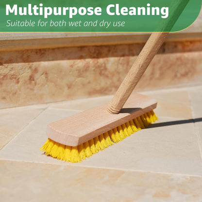 Deck Scrub Brush Head 7.87" - Heavy Duty Concrete & Wooden Deck Scrub Brush With Hard Nylon Bristles