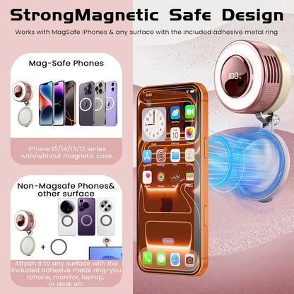Portable Clip-On Fan, Mini USB Rechargeable 360° Rotatable Fan, Personal Fan 3-Speed Silent Mini Bladeless Fans