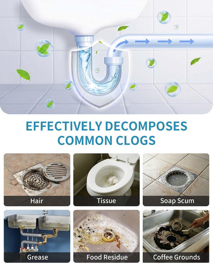 Drain Clog Remover Tablet, 24 Count Sink Drain Cleaner, Powerful Pipeline Dredging Agent Unclogging Sink Hair Cleaner for Kitchen, Shower Pipes and Drains