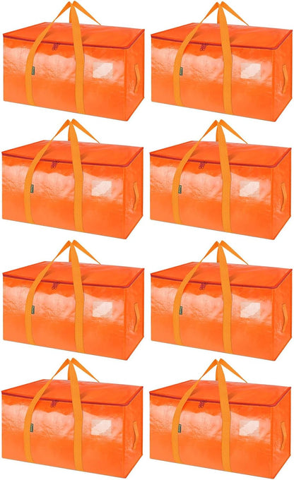 BALEINE 6-Pack Oversized Moving Bags with Reinforced Handles, Heavy-Duty Storage Tote for Clothes, Moving Supplies (Clear, 6-Pack)