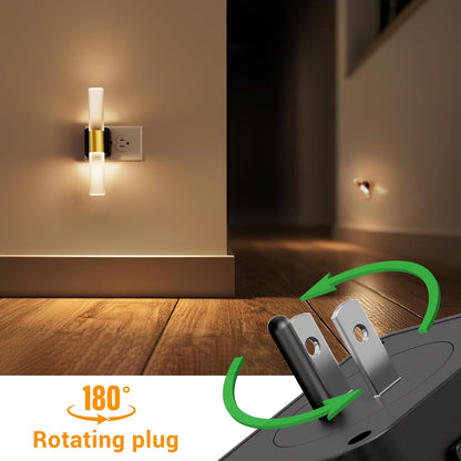L LOHAS LED Night Light,Dimmable Night Lights Plug into Wall, 2 Pack Acrylic Nightlight with 0-100 LM Adjustable Brightness, 3000K Plug in Night Light with Dusk to Dawn Sensor, for Bathroom Hallway