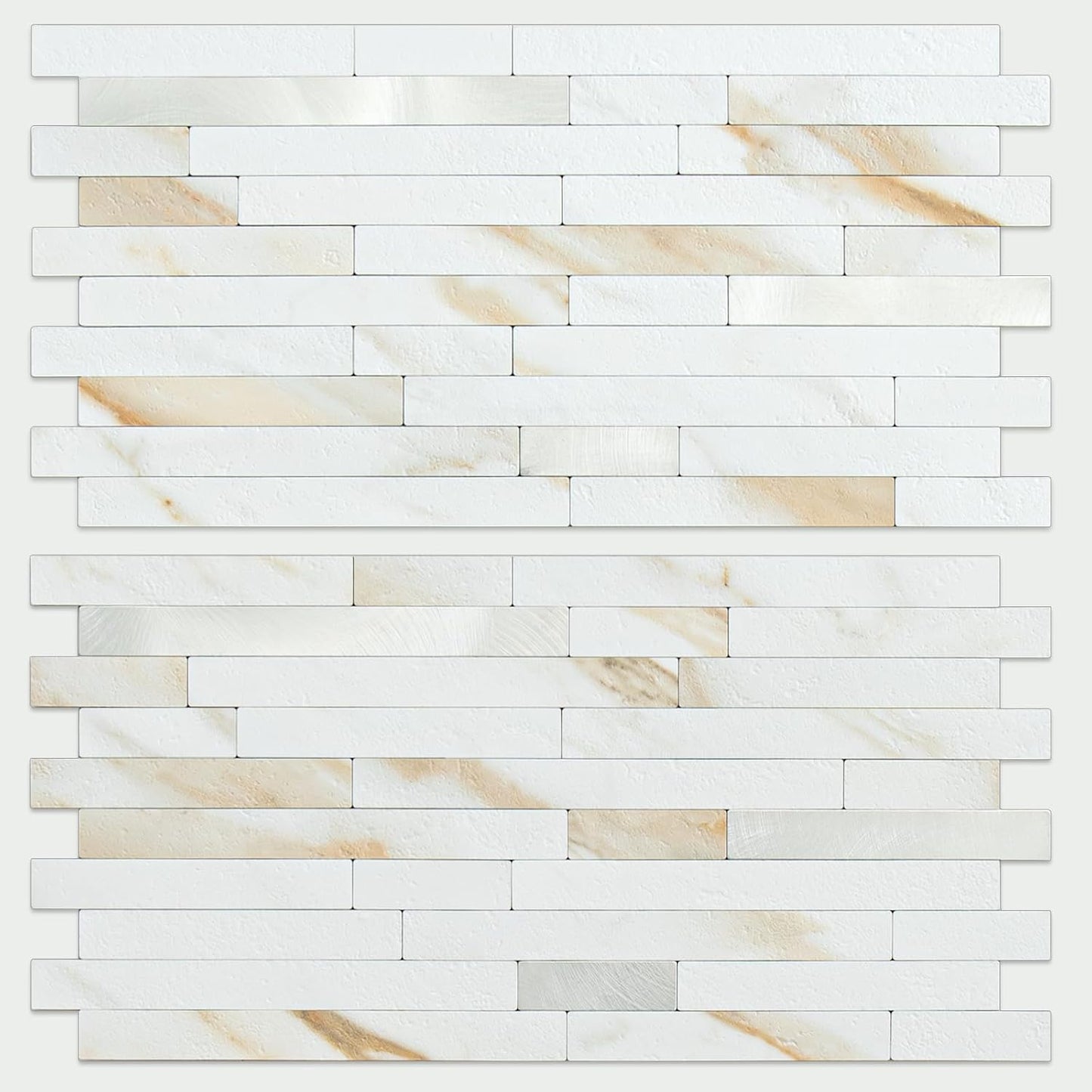 AULIGET 20 Sheets Peel and Stick Backsplash, Black & Grey Wood Look PVC Mixed Metal Stick on Backsplash Tiles for Kitchen