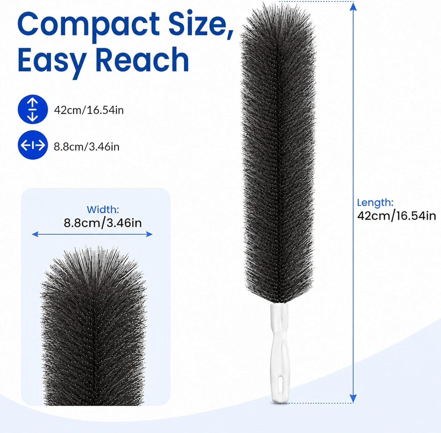 Fan Cleaning Brush, Bendable Dust Remover for AC Vent Grilles, Window Tracks, Keyboards and Narrow Spaces (1)