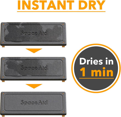 SpaceAid DryingNeat Sink Organizer, Instant Dry Sink Caddy Organizers, Kitchen Sponge Soap Holder Dispenser, Countertop Fast Drying Rack (Bamboo Feet, Gray)