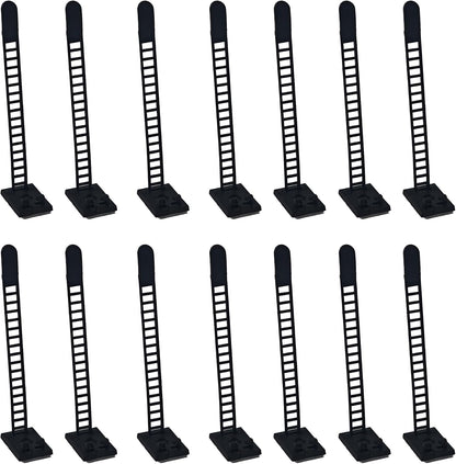30PCS Self-Adhesive Cable Management Clips, Desk Wire Organizer Zip Ties, Heavy Duty Nylon Cord Holders for TV, PC, and Home Office Use