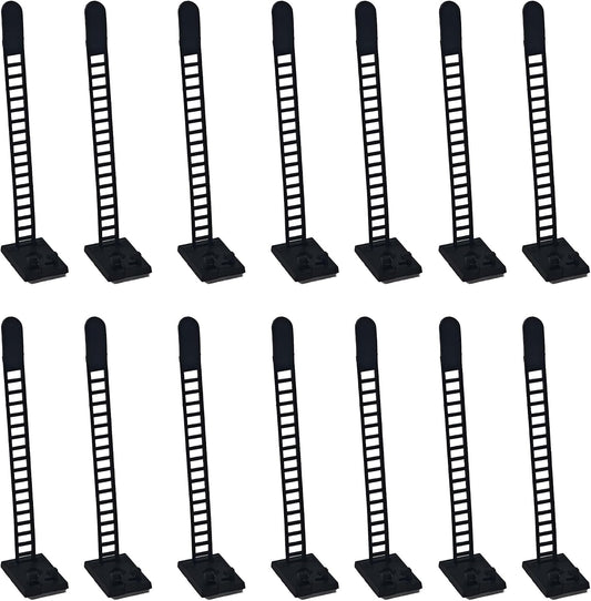 30PCS Self-Adhesive Cable Management Clips, Desk Wire Organizer Zip Ties, Heavy Duty Nylon Cord Holders for TV, PC, and Home Office Use