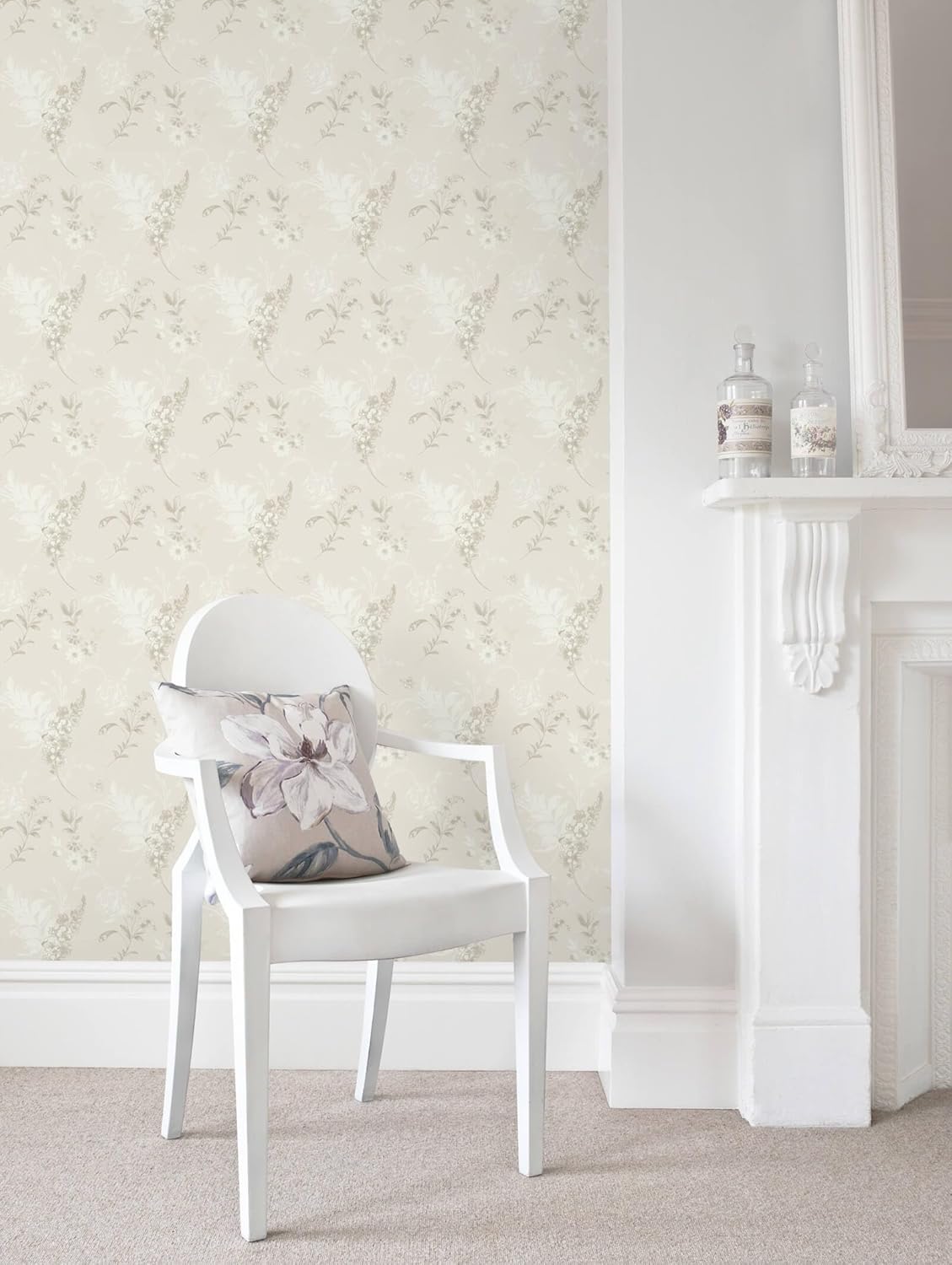 Heroad 16.1''x118'' Floral Peel and Stick Wallpaper Vintage Contact Paper Pink Rose Wall Paper Removable Renter Friendly Wallpaper for Bathroom Bedroom Nursery Waterproof Self Adhesive Vinyl Rolls