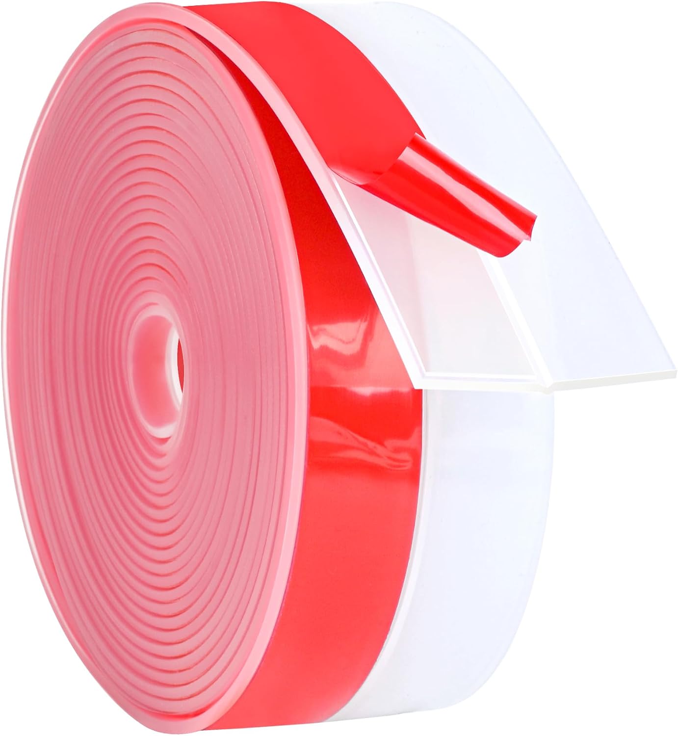 ToLanbbt Weather Stripping Silicone Door Seal Strip 2 in x 20 ft Door Draft Stopper Self Adhesive Door Draft Tape, Side & Bottom Gaps Insulation Strip for Glass Shower Door Sliding Door Window, Black