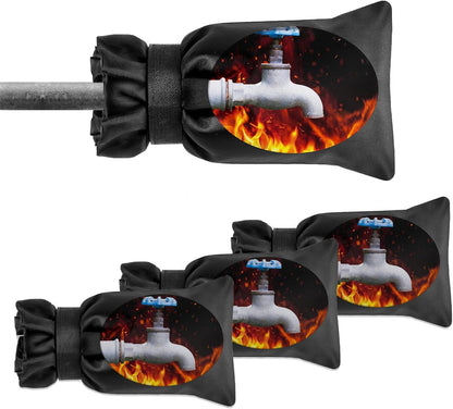 Outdoor Faucet Covers for Winter Freeze Protection- Fit for Outdoor Water Faucet Cover Socks for Winter Freeze Protection Pipe Antifreeze Water Insulation Spigot Backflow Cover 5.3" W x 8" H -4 Pack