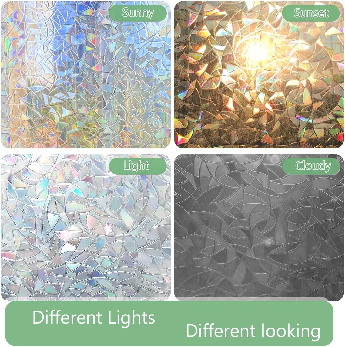HIDBEA Frosted Window Privacy Film Heat Control UV Blocking, Static Cling Non-Adhesive Reusable Door coverings for Bathroom Home Office (Frosted 17.5 Inch x 6.5 Feet)