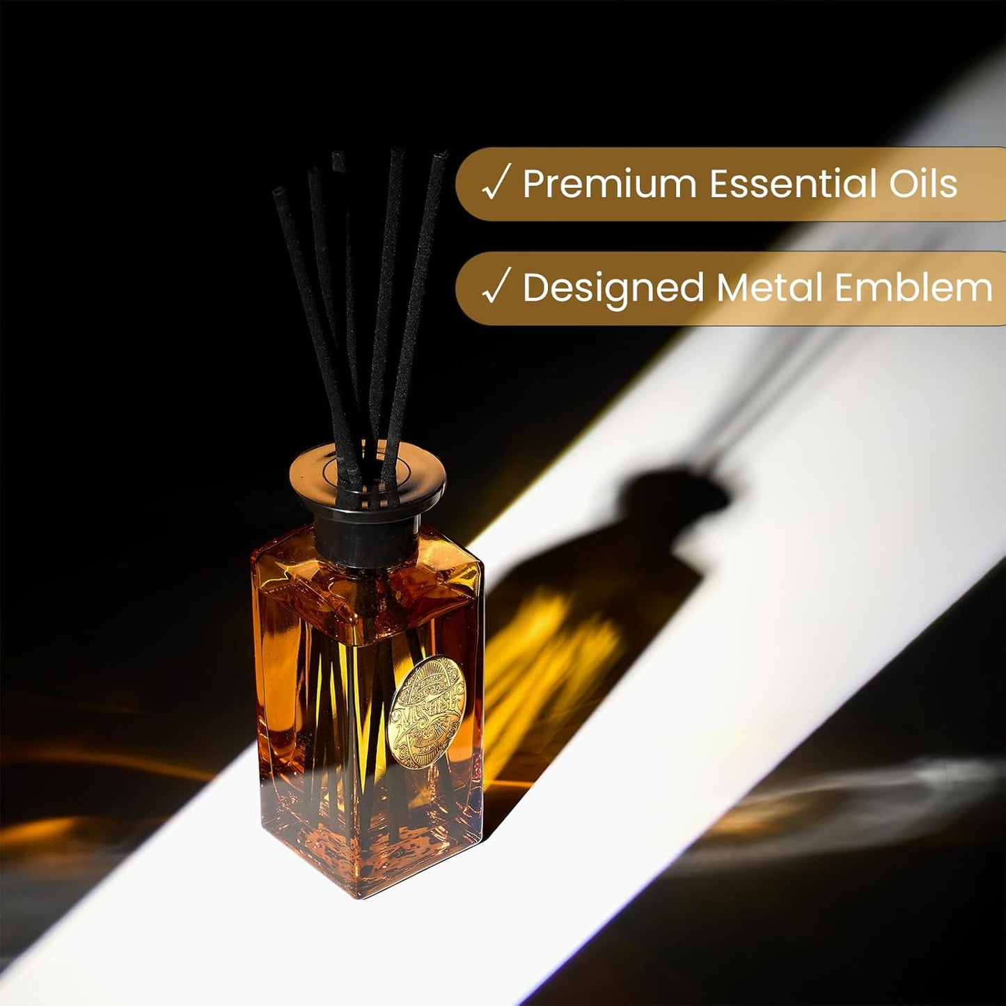 M&SENSE 6.3 oz Large Reed Diffuser Set | Lime+Basil Scent Oil Diffuser with Sticks | Hotel Collection Non-Toxic Home Fragrance |for Bedroom Bathroom Living Room - Colors B