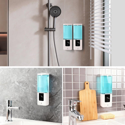 LAOPAO Soap Dispenser, Automatic Soap Dispenser Wall Mount Rechargeable Foaming Soap Pump for Bathroom Kitchen, Touchless Foam Soap Dispenser for Dish/Hand/Shower Soap, Home & Commercial, 540ml, White