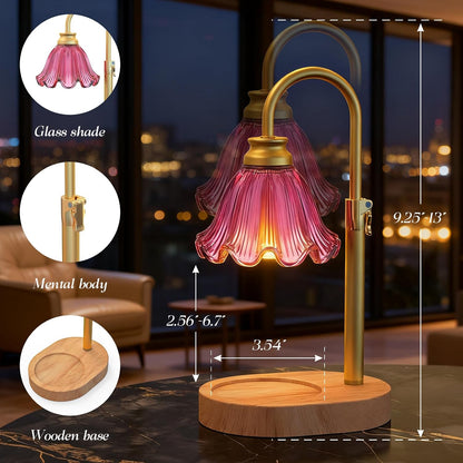 Candle Warmer Lamp with Adjustable Height - Flameless 4-Level Dimmable Wax Warmer, Timer Function & Stylish Design in Multiple Colors (Green)