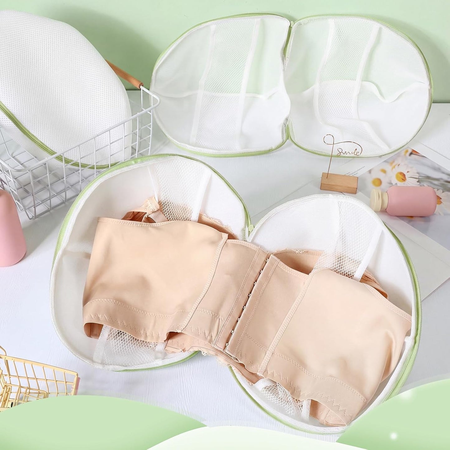 Shappy 6 Pieces Bra Washing Bag for Laundry Mesh Wash Lingerie Underwear Brassiere Washing Bags with Zipper for Women Laundry Storage(7.87 Inch,Pink)