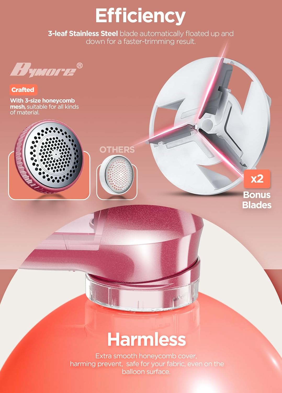 Bymore Fabric Shaver Lint Shaver for Clothes, Dual Power Lint Remover with Battery or Corded Use, Portable Sweater Shaver for Clothing, Furniture & Travel