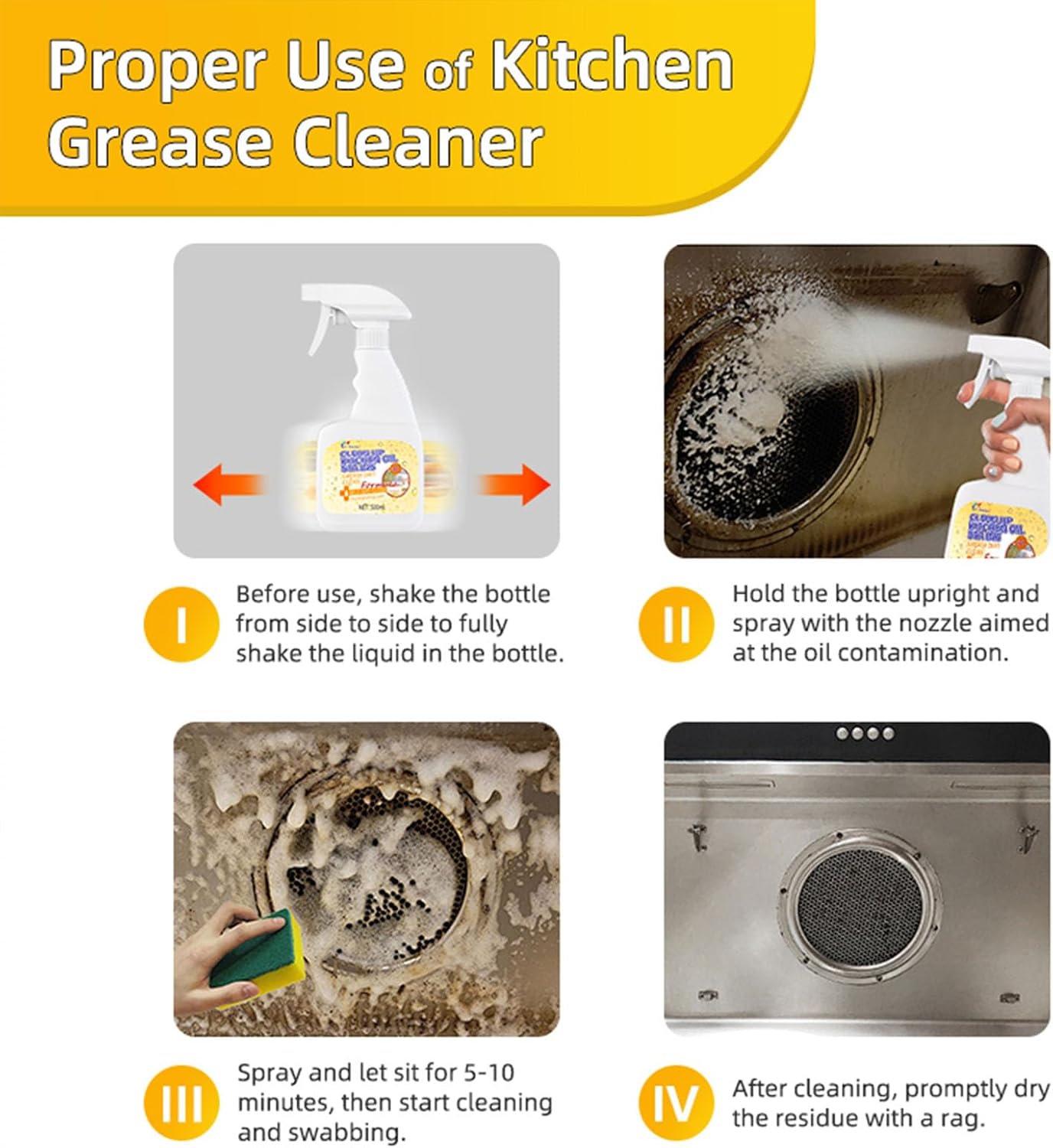 All Purpose Cleaner, Remove Stains Cleaning Spray, Lemon Breeze Scent Multipurpose Heavy Duty Degreaser, Kitchen Cleaning Supplies Removes Oil Stains On Microwave & Oven & Stove Top