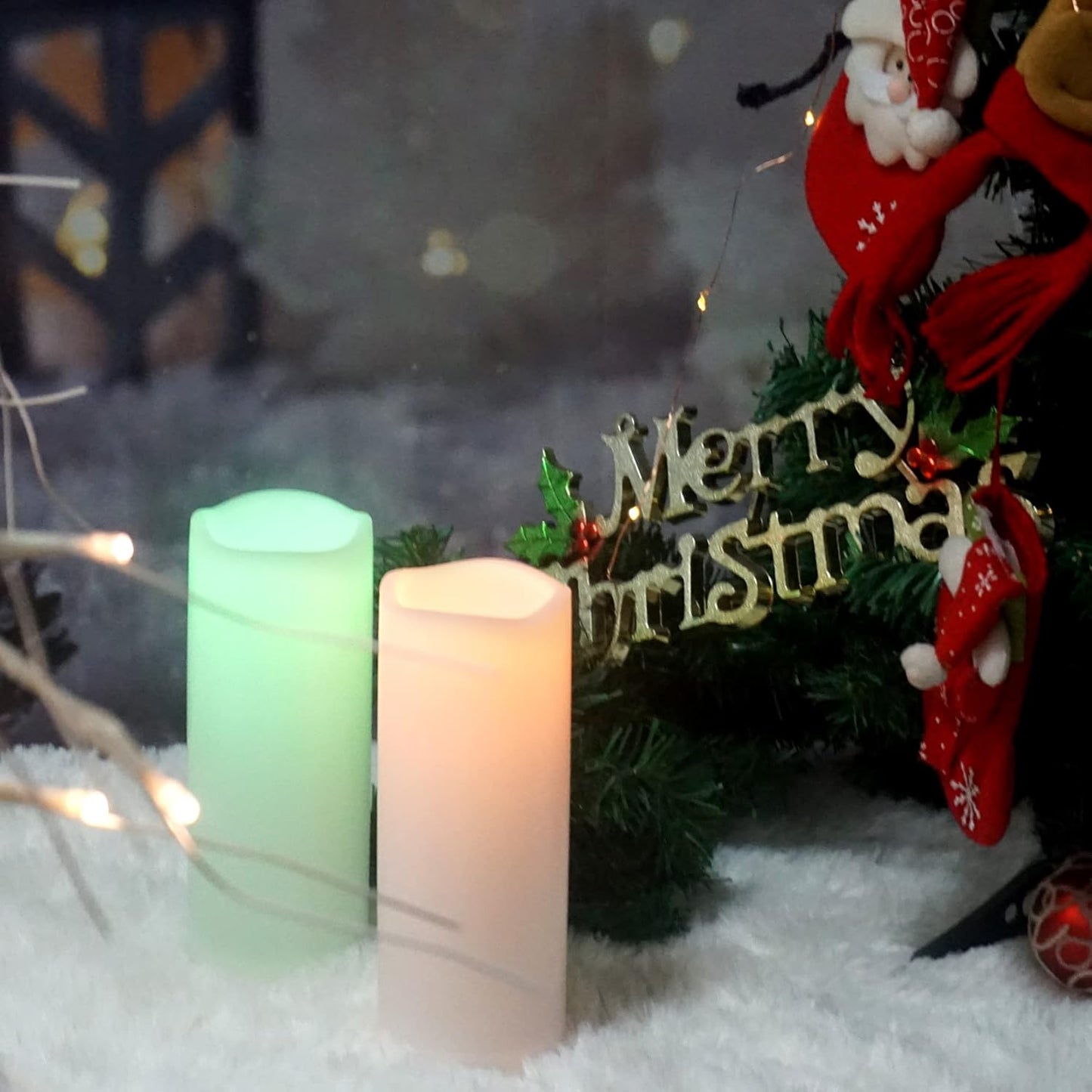 CANDLE CHOICE Waterproof Outdoor Battery Operated Flameless Candles with Remote Timer Plastic Flickering Fake Electric LED Pillars for Lantern Garden Wedding Christmas Decorations 3x4 Inches 3 PCS