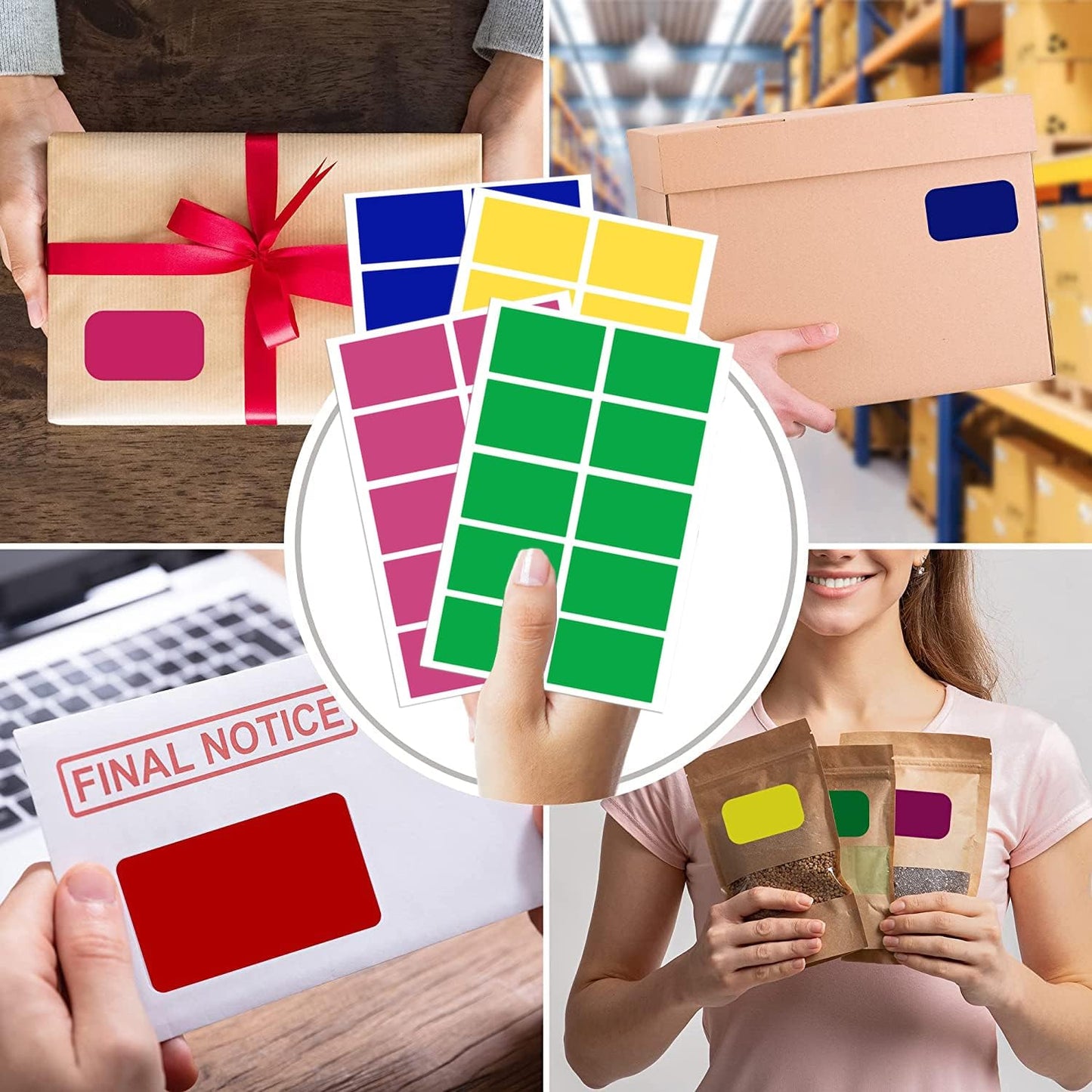 Royal Green Color Coded Label Self Adhesive Rectangular Stickers Labels to Write On 2x1.2 inch, 50 Pack (Neon Red)