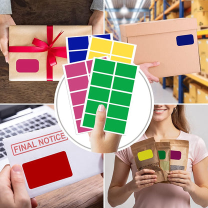 Royal Green Color Coded Label Self Adhesive Rectangular Stickers Labels to Write On 2x1.2 inch, 50 Pack (Neon Red)