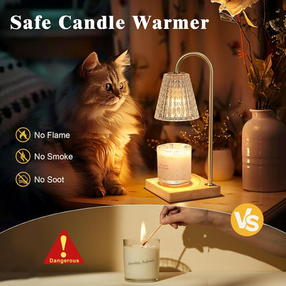 Hong-in Candle Warmer Lamp with Timer-Dimmable Adjustable Height Candle Lamp Warmer, Birthday Gifts for Women Mom Her, Housewarming Office Home Decor,Wax Warmer for Scented Wax Jar Candles