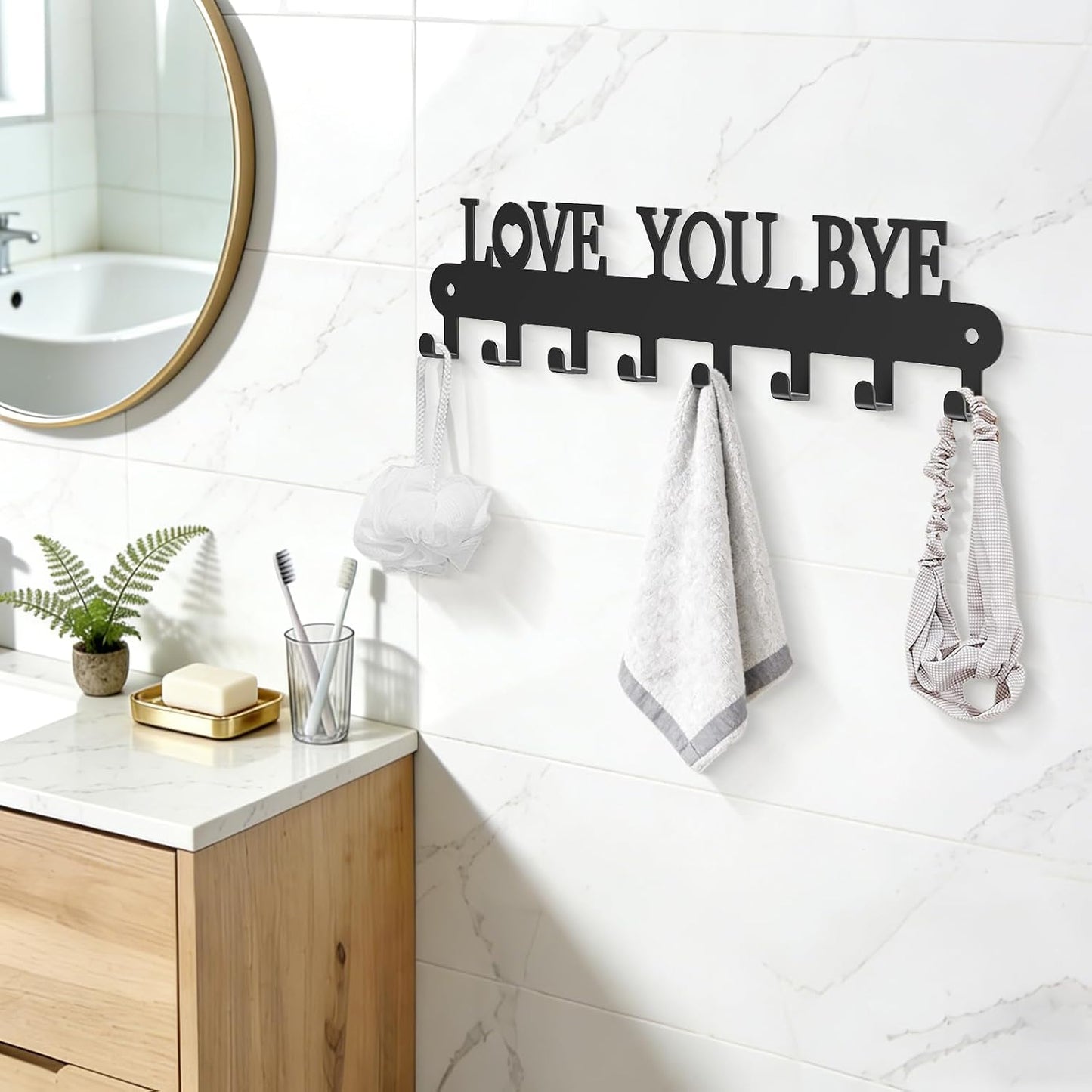 2 Pack Key Holder Wall Mount, Wall Mount Key Holder, Key Hooks Hanging Keys, Key Hanger with 8 Hooks, No-Drill Decorative White Key Rack for Living Room, Kitchen, or Bathroom