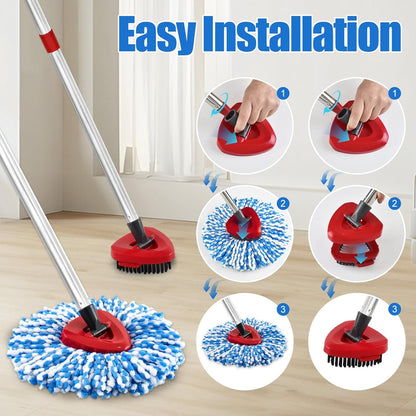 Mop Heads Replacements,Mop Handle,Scrub Brush,Base for Ocedar Rinseclean 2 Tank,Include 2 Microfiber Mops Replace Head,30-58" Adjustable Mop Stick,1 Scrubber Head,1 Spin Base,Bucket not Included