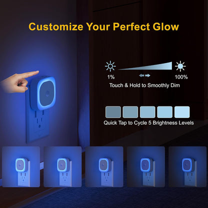 YUNLEX 2 Pack Plug in Red Sleep Night Light with Motion Sensor & Dusk to Dawn Sensor, Soft Glow, 0% Blue Light, Dimmable, Auto On/Off, LED Lights for Bedroom, Kids, Bathroom, Hallway, as Mother Gifts