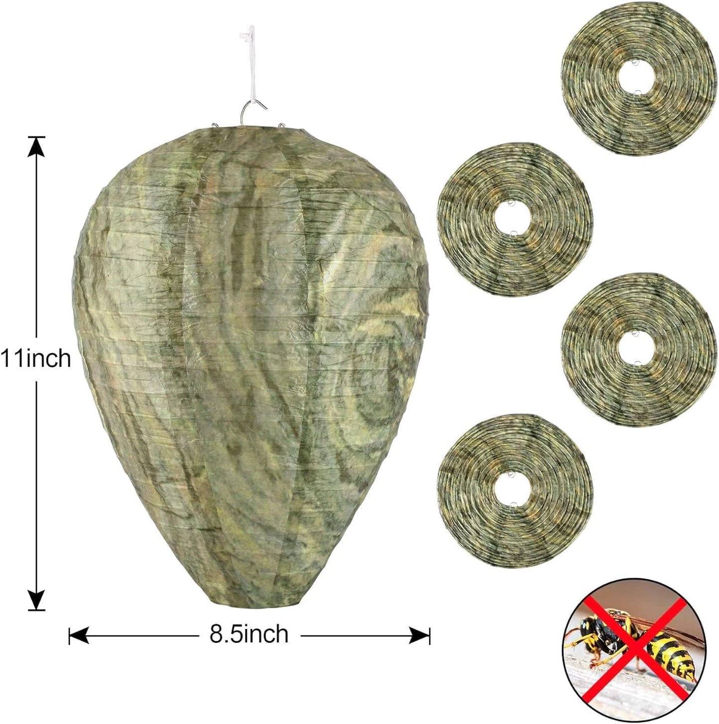 4 Pack Wasp Nest Decoy Hanging Wasp Nest Stay Away from Wasps Hornets Yellow Jackets
