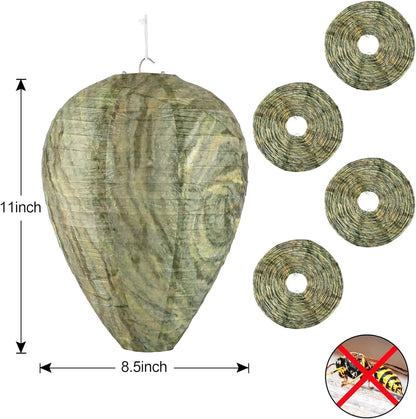 4 Pack Wasp Nest Decoy Hanging Wasp Nest Stay Away from Wasps Hornets Yellow Jackets