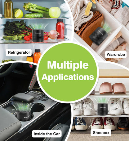 Refrigerator Deodorizer, Fridge Odor Eliminator Lasts for 10 Years, Household Essentials Fridge Smell Eliminator, More Effective Than Baking Soda and Bamboo Charcoal Air Purifying Bag, Black