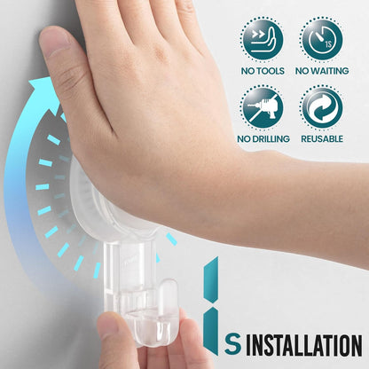 TAILI Suction Cup Razor Holder in Shower 2 Pack, Towel, Loofah, Shaver Holder for Bathroom Wall, Powerful Suction Cup Shower Hooks, Easy to Install and Reuse, White