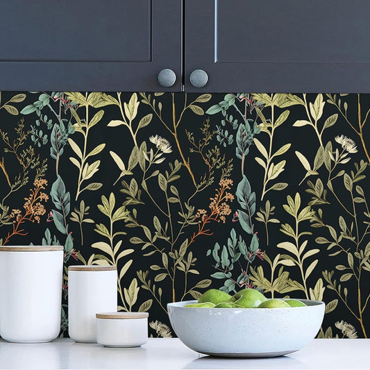 18"x236" Boho Cream/Brown Daisy Flower Peel and Stick Self Adhesive Wallpaper Removable Contact Paper Stick on Easy Peel Off Wall Paper for Kitchen Bedroom Bathroom Renter