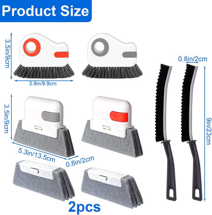 XANGNIER Window Sill Cleaner Tool,10 Pcs Magic Door Window Track Cleaning Tools Kit,Sliding Door Track Cleaner,Groove Crevice Cleaning Brush for Tile Lines/Shutter/Car Vents/Air Conditioner/Keyboard