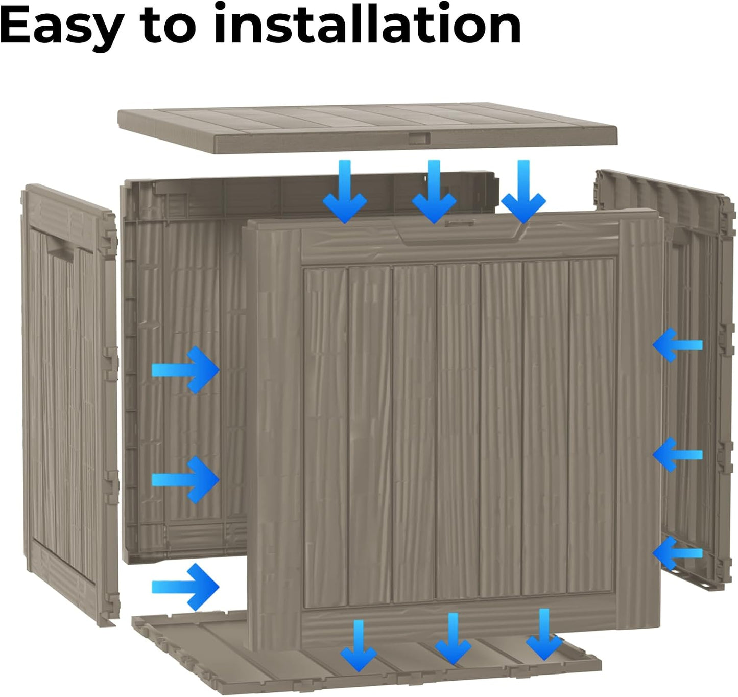 320 Gallon Outdoor Storage Box, Extra Large Waterproof Resin Deck Box with Lockable Lid Storage Bin for Patio Furniture Cushion, Garden Tools, Pool Accessories, UV-Resistant Outside, Black