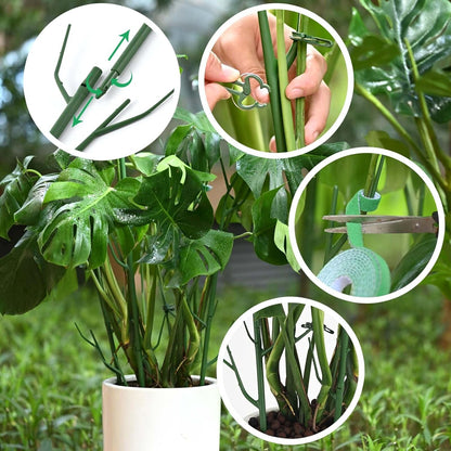Yhtpouqe 12 Pack Plant Support Stakes, Plant Stakes for Indoor and Outdoor Plants. 39.37inch Plant Sticks with Extension Poles, Plant Clips, Plant Ties for Potted Monstera Plants, Climbing Plants