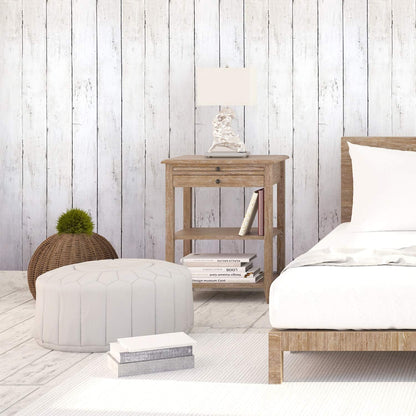 CiCiwind Peel and Stick Wallpaper Wood Contact Paper White Shiplap Wall Paper Peel and Stick Modern Rustic Wood Removable Waterproof Self Adhesive Wallpapers for Cabinets Bedroom Bathroom 78.7"x17.7"
