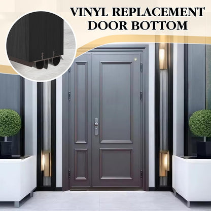 2 Pcs 36 Inch 90CM Exterior Door Sweep with Vinyl Fins, Under Door Weather Stripping Seal for Exterior Doors with Kerf Track, Replacement Bottom Door Seal Strip, Draft Stopper & Rodent Proof