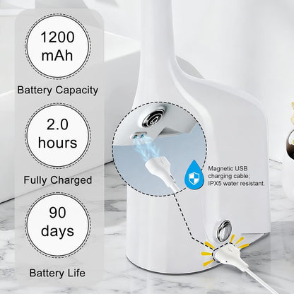 Automatic Foaming Soap Dispenser,10oz/300ml Touchless Smart Dispenser,Rechargeable Electric with 3-Level Adjustable Foam,IPX5 Waterproof for Bathroom Kitchen,White