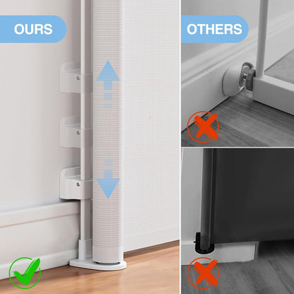 probebi Retractable Baby, Child & Dog Gates for Stairs, Extends to 54" Wide 34" Tall, Use for Outdoor, Indoor, Hallways, Doorways, Deck, Porch, Black