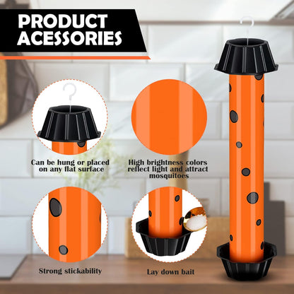 12 Pcs Sticky Fly Trap Fly Stick Indoor Outdoor Long Lasting Adhesive Fly Catcher with Hanging Hook for Wasps Gnats Bugs Insects Moths Fruit Flies Mosquitoes Spiders Fleas (White)