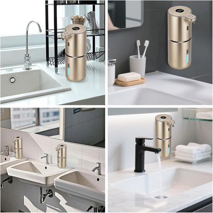 OHIFAST Automatic Foaming Soap Dispenser Touchless, USB Rechargeable Smart Hand Soap Dispenser, 6-Level Adjustable, 12.8oz/380mL Wall Mounted for Bathroom Kitchen Dish Soap-White