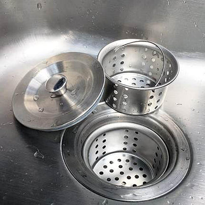 2PCS Sink Strainer Basket with Handle 3.03 inch Diameter Deep Cup with Handle Sink Drain Strainer Stainless Steel for Kitchen Sinks Tank
