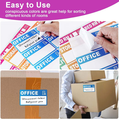 440 Count 3.5" x 2" Large Home Moving Packing Labels for 3-4 Bedroom House, 10 Color Coded Moving Stickers for Boxes with Large Writable Area, Fragile Moving Stickers +Heavy and Blank Labels