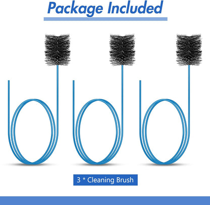 3 Pcs Condensate Trap Flexible Drain Brush, 48 Inch AC Drain Line Cleaning Brush for AC & HAVC Condensate P Trap, Black